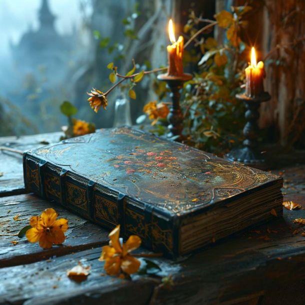 a book with roses printed on it